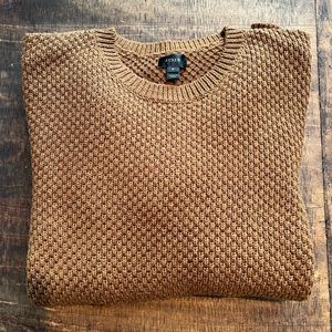 J.Crew Cotton crewneck sweater. Chunky and textured. Brown. Size small.